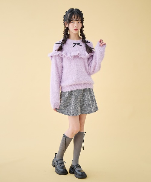 Amourire girl ニット セーター フリルニットプルオーバー(130cm
