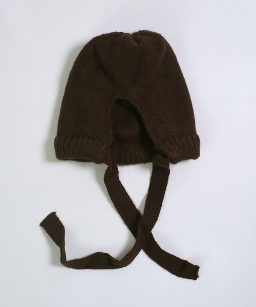 shopnikoniko ニット帽 ニットキャップ 紐付き フードニット