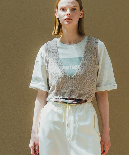 ニット セーター 「WHYTO. / ホワイト」 GLITTER KNIT BUSTIER レディース WHYTO ニット セーター 「WHYTO. / ホワイト」 GLITTER KNIT