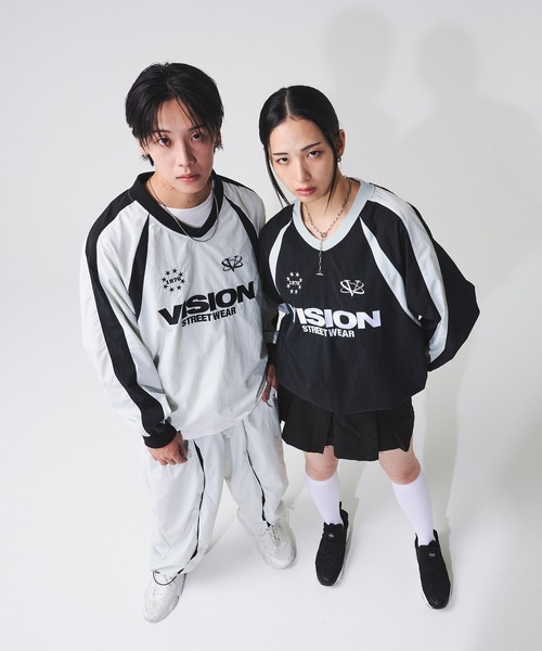 メンズウェア OVERLAP LOGO NYLON PULLOVER VISION STREET WEAR ブルゾン ジャンバー 「VISION WEAR」Nylon