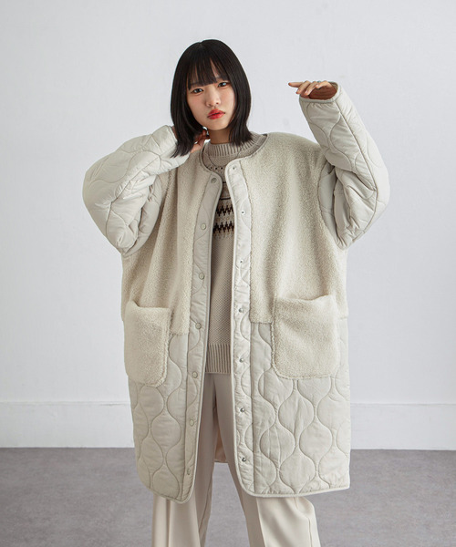 「Chillfar」 ノーカラーコート LARGE ブラック レディース_画像2