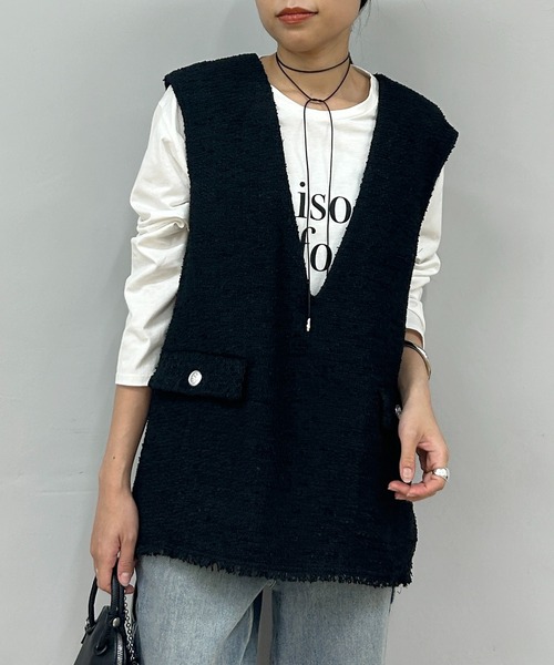 「LOUNGEDRESS」 ノースリーブブラウス FREE ブラック レディース Loungedress 「LOUNGEDRESS」 ノースリーブブラウス FREE