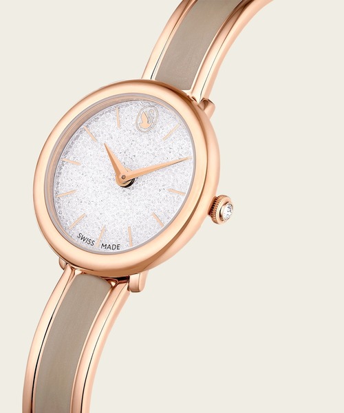 Swarovski 金色メタル 時計 SWAROVSKI スワロフスキー クリスタル ローズ メタル