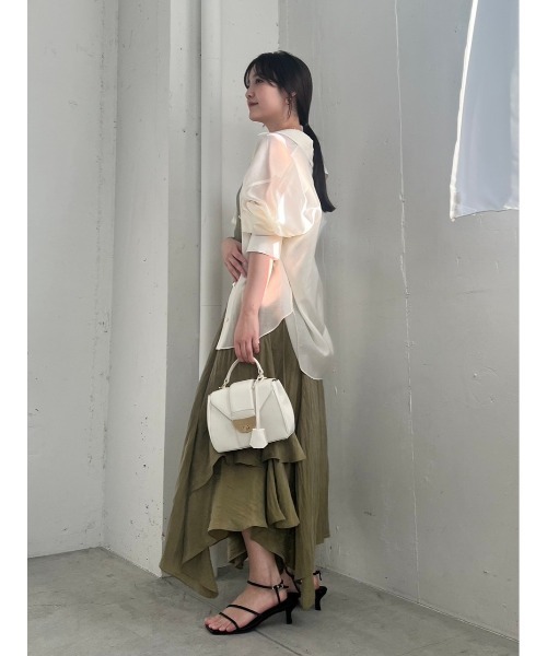 ブラウス シャツ 2WAYカシュクールレースシャツ レディース セール】 2WAYカシュクールレースシャツ（オフホワイト/ブラック
