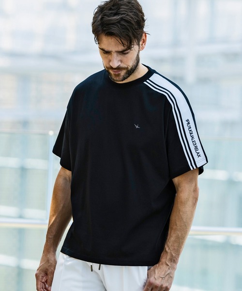 美品】1piu1uguale3 ハーフジップ Tシャツ 総柄 ビジュー XL