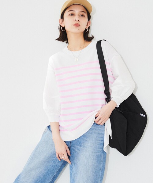 tシャツ 「TORRAZZO DONNA」ハイブリッドボーダートップス レディース