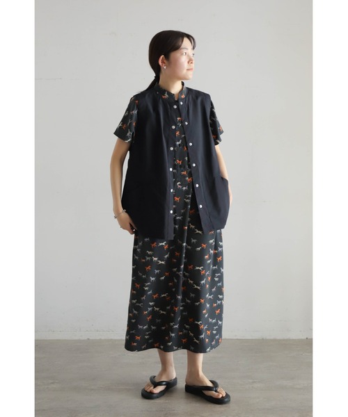 ワンピース MIXホースプリント スタンドネックワンピース : ZOZOTOWN