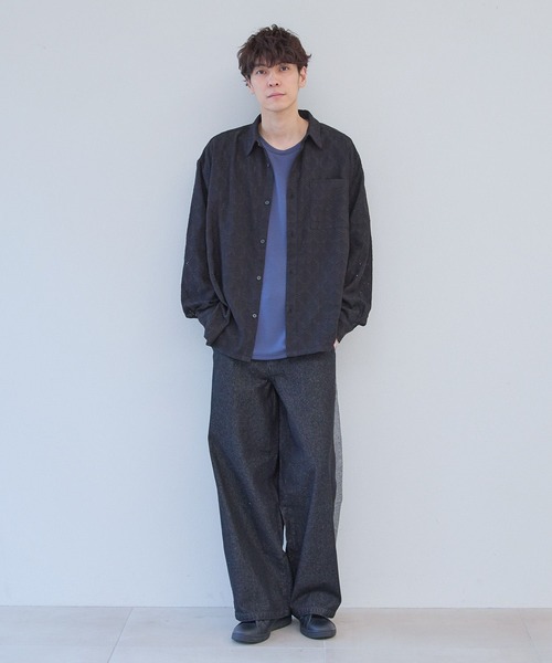 LAKOLE（ラコレ） シャツ レースデザイン長袖シャツ / 321389 メンズ