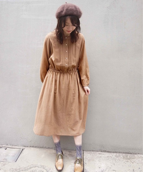 「haupia」 長袖ワンピース MEDIUM ネイビー レディース_画像2