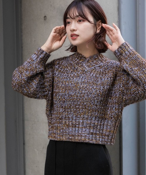 SENSE OF PLACE by URBAN RESEARCH Vネックニット ONE ブラウン