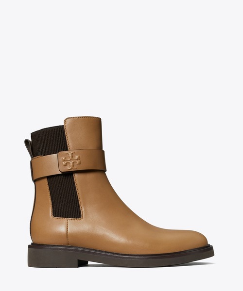 Tory Burch トリーバーチ レザー ショートブーツ　ブラウン　シボ革 TORY BURCH（トリーバーチ） ショートブーツ 5 ブラウン レディース