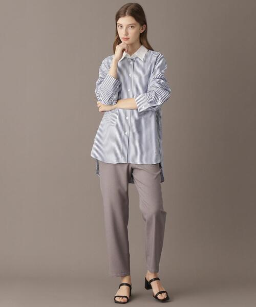 ブラウス シャツ 「洗える/ストライプ柄」オーバーシルエットクレリックシャツ レディース DRESSTERIOR ブラウス シャツ 「洗える/ストライプ柄」オーバー