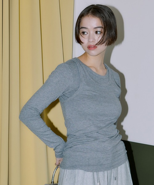 LIENCOEUR tシャツ タンクレイヤードカットソー レディース LIENCOEUR tシャツ タンクレイヤードカットソー レディース