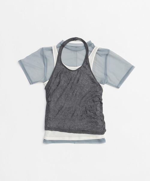 トップス PRANK PROJECT Mesh Tulle Halter Top PRANK PROJECT