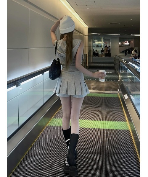 Darich スカート プリーツヘムスウェットミニスカート