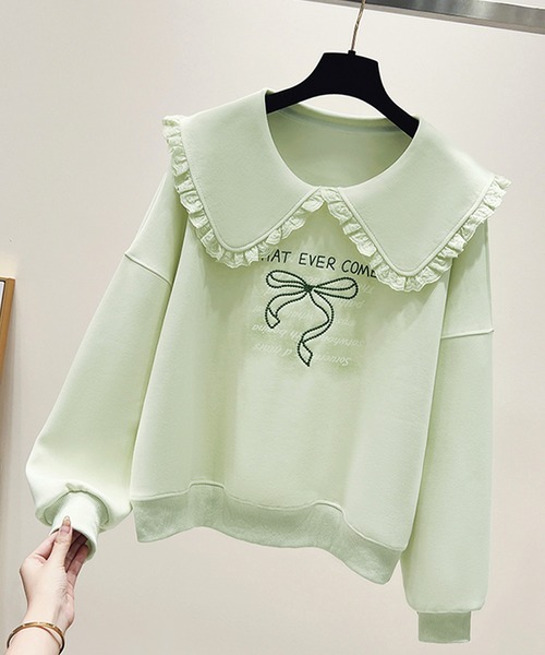 frunco トレーナー スウェット 「ZOZO限定」襟付きリボン刺繍