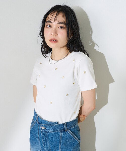 【新品タグ付き】CHELTLU 花柄刺繍 半袖シャツ Mサイズ 絡繰魂 桜流水 シャツ 和柄 刺繍 233082 ホワイト ブラック