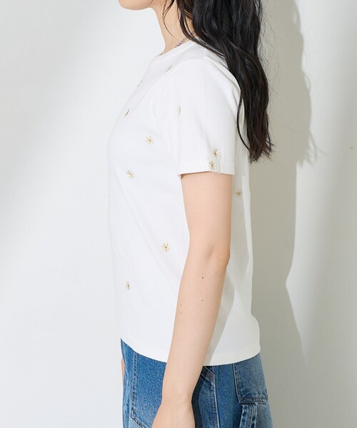 FREAK'S STORE tシャツ ミニデイジー刺繍Tシャツ/花柄Tシャツ