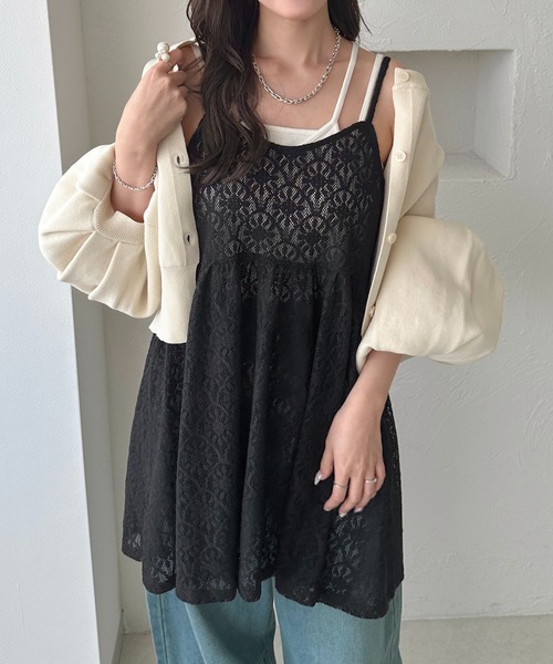 SALE ラスト フラワーレース チュニック クリーム 42(L)新品 セール 