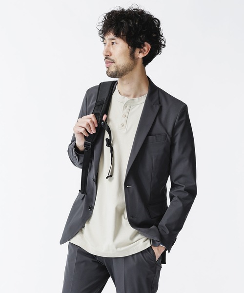 新品未使用nano universe ネイビー ジャケットセットアップXLサイズ N JACKET PREMIUM」強撚ピケストレッチジャケット(セットアップ可)