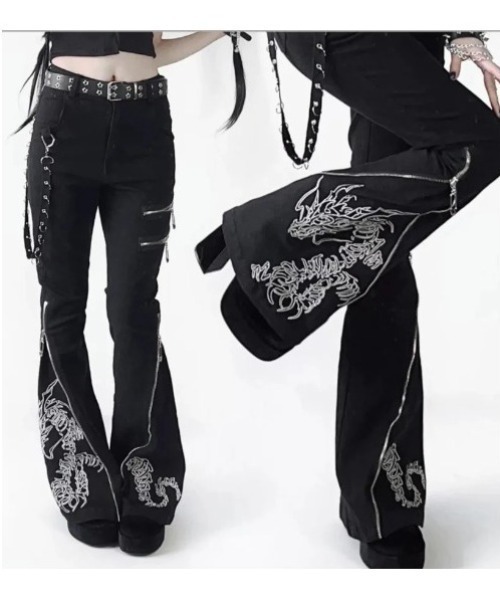 NOVESSEL パンツ A'GEM/9 × .kom 「AOSPACE」ドラゴンフレアパンツ