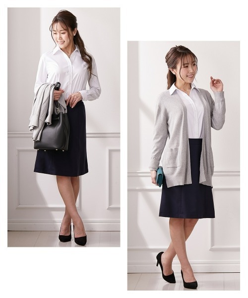 フォーマル ブラウス シャツ 「大きい胸専用」ボタンがきちんと閉まる　長袖スキッパーシャツ（事務服・制服・白シャツ） レディース ニッセン フォーマル ブラウス シャツ 「大きい胸専用」ボタンが