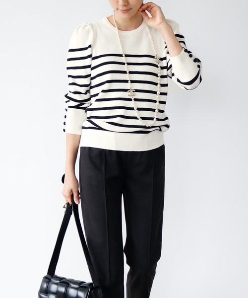 「ELFRANK」 長袖ニット FREE オフホワイト レディース_画像8