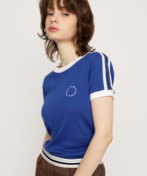 「SLY」 半袖Tシャツ FREE ネイビー レディース