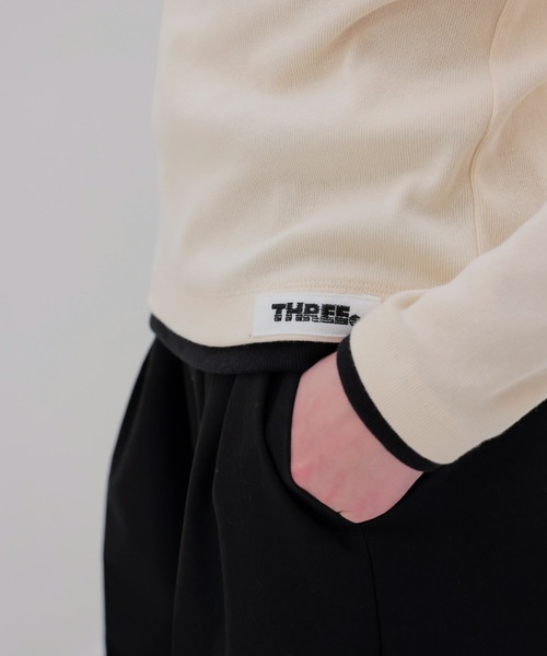 tシャツ THREE DOTS TURQUOISE × DRESSLAVE / HALF ZIP PULLOVER(ハーフジッププルオーバー) レディ THREE DOTS TURQUOISE tシャツ × DRESSLAVE / HALF ZIP PULLOVER