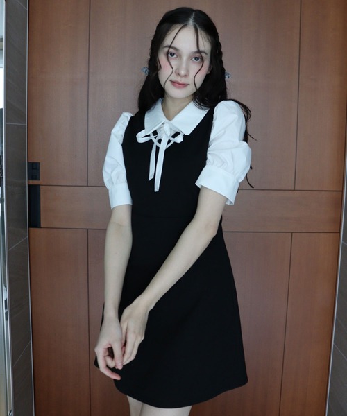 TITTY＆CO. 「TITTY&CO.」 シャツワンピース SMALL ブラック
