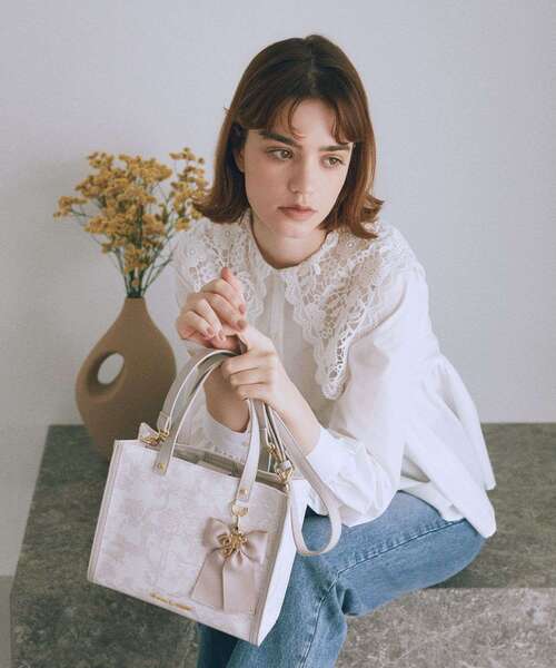 Maison de FLEUR トートバッグ フラワーガーデンプリント2Way