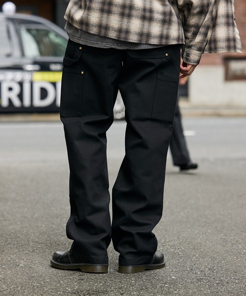 Carhartt メンズ ブラック チノパン ワークパンツ Carhartt（カーハート） ワイドパンツ チノパン BO1 FIRM DUCK DOUBLE
