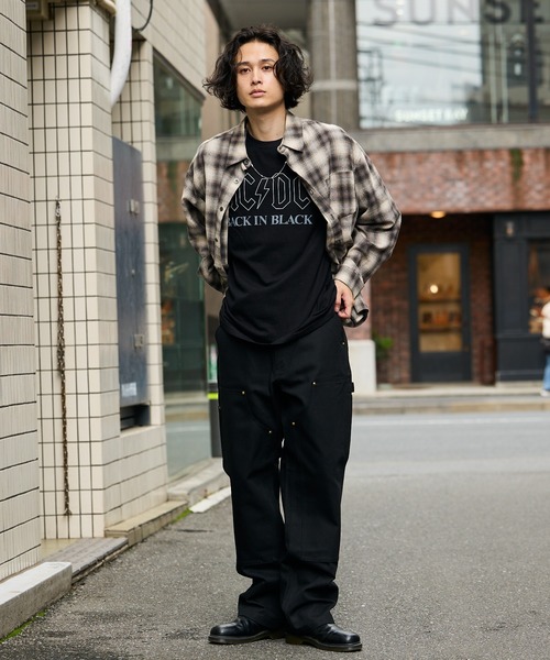Carhartt メンズ ブラック チノパン ワークパンツ Carhartt（カーハート） ワイドパンツ チノパン BO1 FIRM DUCK DOUBLE