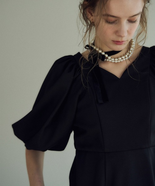 LE'RURE ドレス Puffsleeve keyneck one piece : ZOZOTOWN Yahoo!店