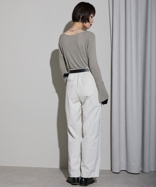 leimn ニット セーター ディープVネックトップス レディース