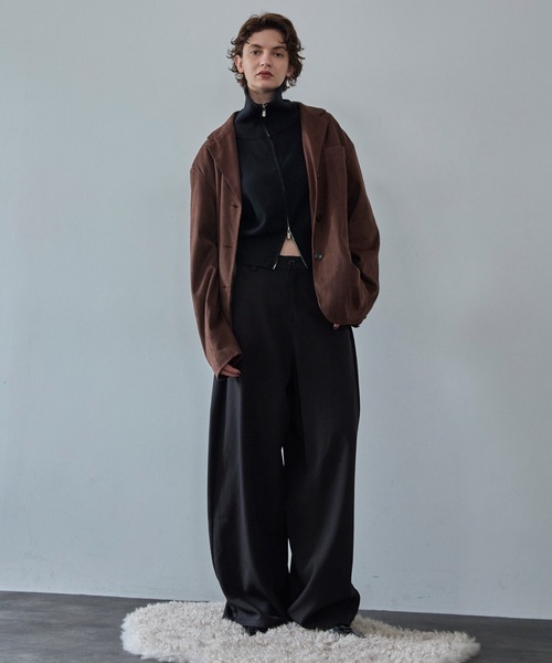 VION ワイドパンツ スラックス パンツ カーブシルエットスラックス