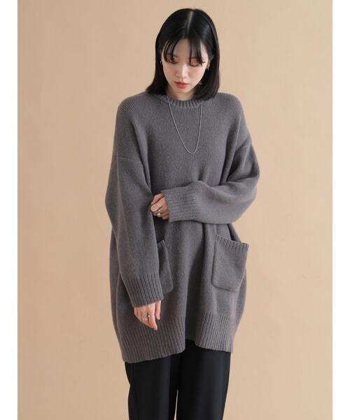 sm2rhythm ワンピース モヘヤライクニットチュニックワンピース