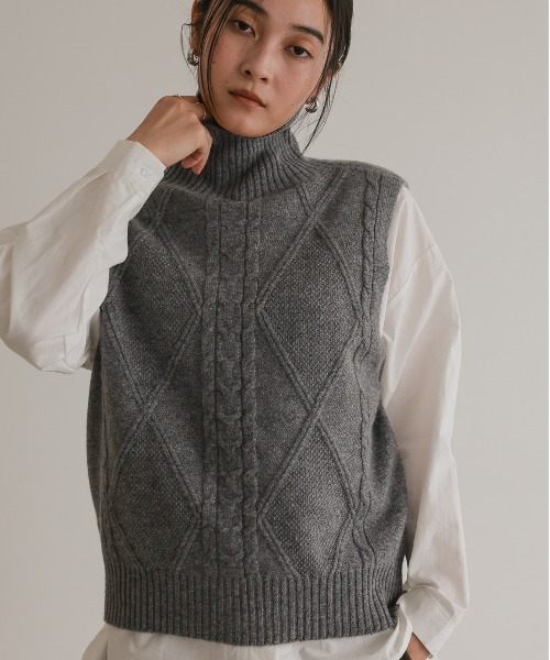 ベスト ジレ 2wayリバーシブルニットベスト レディース : ZOZOTOWN 