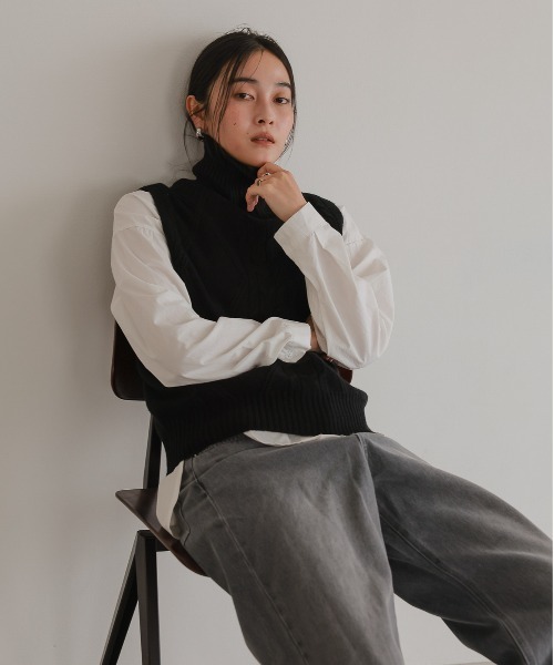 ベスト ジレ 2wayリバーシブルニットベスト レディース : ZOZOTOWN 