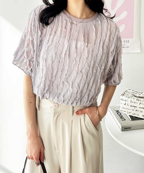 「GeeRA」 半袖カットソー X-LARGE オフホワイト レディース_画像2