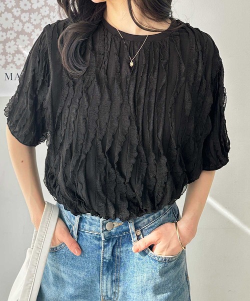 「GeeRA」 半袖カットソー X-LARGE オフホワイト レディース_画像5