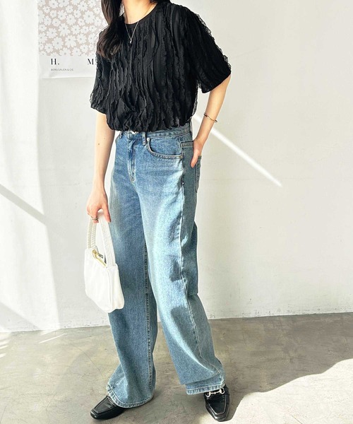 「GeeRA」 半袖カットソー X-LARGE オフホワイト レディース_画像6