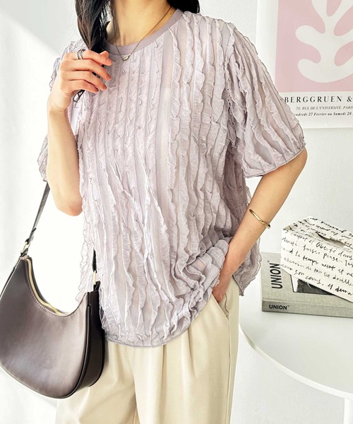 「GeeRA」 半袖カットソー X-LARGE オフホワイト レディース_画像9