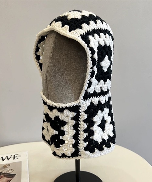 B.I.D. ニット帽 ニットキャップ 「EK468/かぎ編みクロシェモチーフ