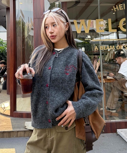 Dalfwin（ダールフィン） カーディガン 韓国ファッション 刺繍デザイン