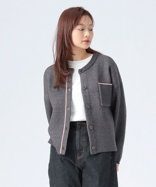 BEAMS カーディガン BEAMS（ビームス）7ゲージ ソリッドシャギー カーディガン（トップス