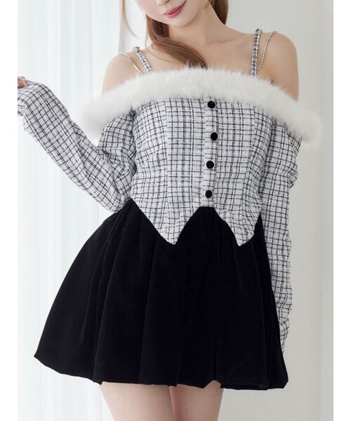 EATME（イートミー） ワンピース ビジューストラップミニワンピース