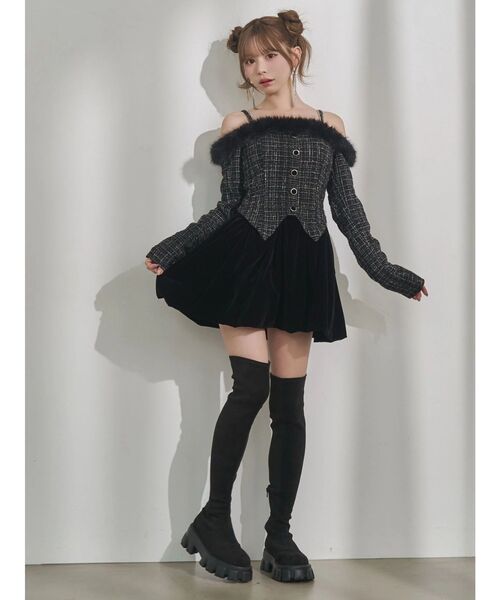 EATME（イートミー） ワンピース ビジューストラップミニワンピース