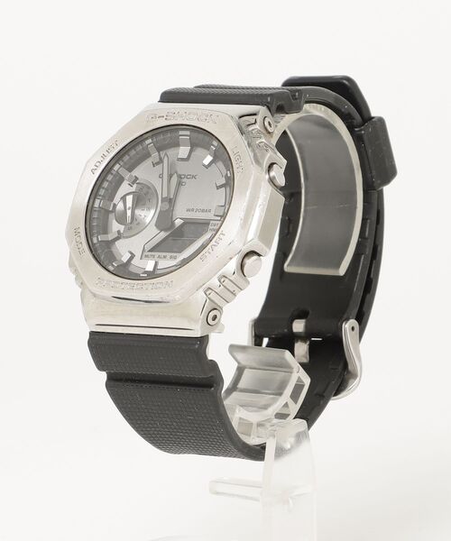 【美品】G-SHOCK 腕時計 ブラック/シルバー G-SHOCK AW-590-1AJF メンズ 腕時計 アナデジ ブラック シルバー