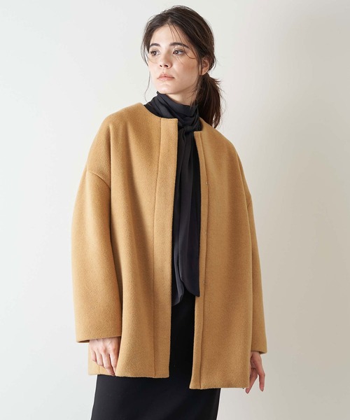 Whim Gazette（ウィム ガゼット） ノーカラーコート FREE キャメル